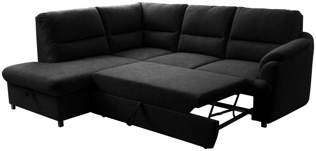ECKSOFA Graphitfarben  - Greige/Schwarz, Basics, Holz/Textil (200/240cm) - MID.YOU