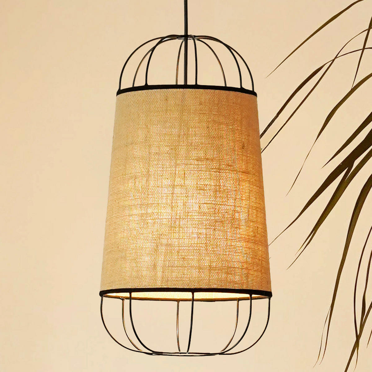 HÄNGELEUCHTE 22/102 cm   - Beige, Natur, Textil (22/102cm)