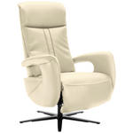 RELAXSESSEL in Leder Ecru  - Ecru/Schwarz, Design, Leder/Metall (71/112/83cm) - Dieter Knoll