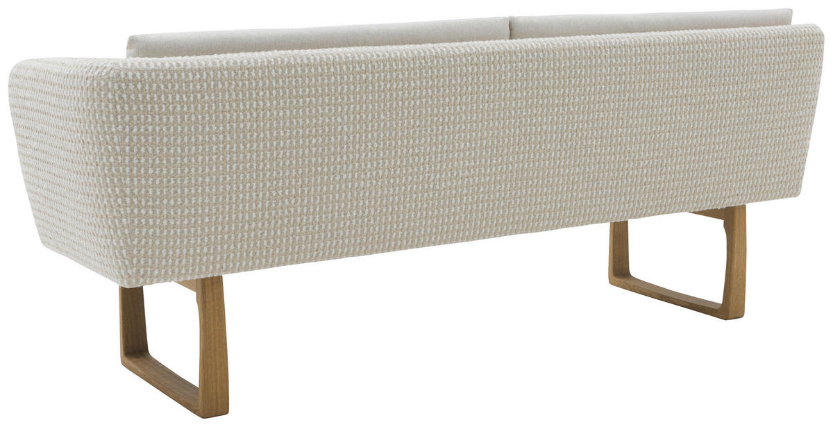 SITZBANK 224/91/69 cm Flachgewebe Beige massiv Holz  - Eichefarben/Beige, Design, Holz/Textil (224/91/69cm) - Valnatura