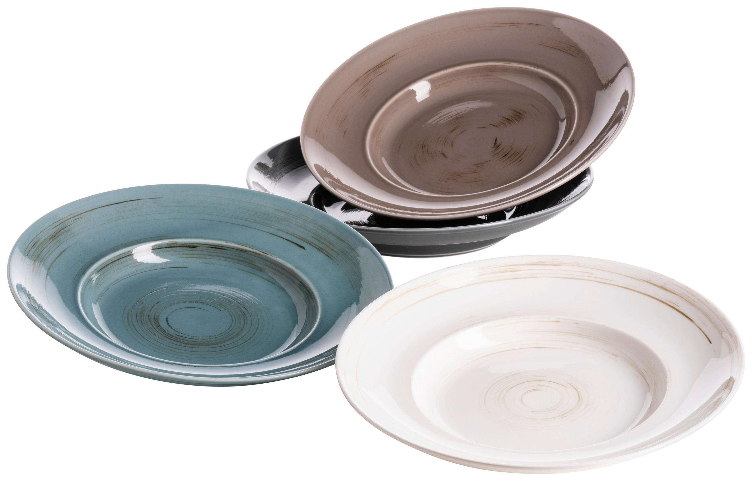 PASTATELLERSET 4-teilig  - Blau/Beige, Basics, Keramik - Mäser
