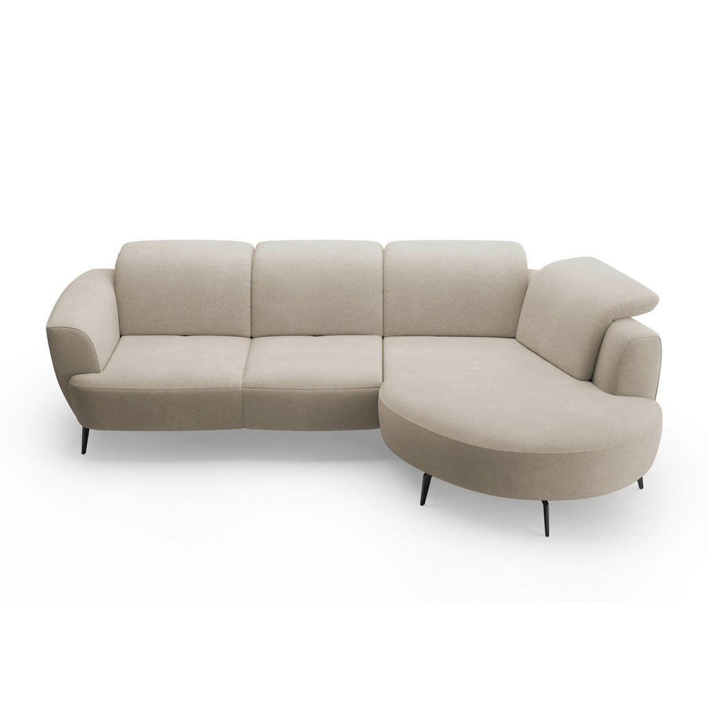 Thumbnail - Sit & More Ecksofa ZOE E, Beige, Textil, 5-Sitzer, Ottomane rechts, L-Form, 309x199 cm, Goldenes M, Oeko-Tex® Standard 1...