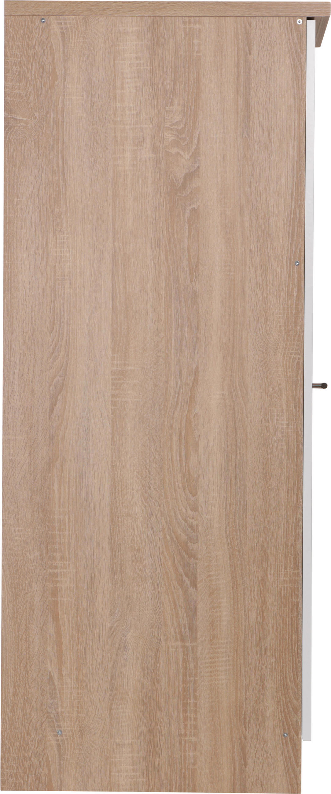 APOTHEKERSCHRANK 30/144,8/60 cm  in Weiß, Eichefarben  - Eichefarben/Silberfarben, Basics, Holzwerkstoff/Metall (30/144,8/60cm) - Respekta