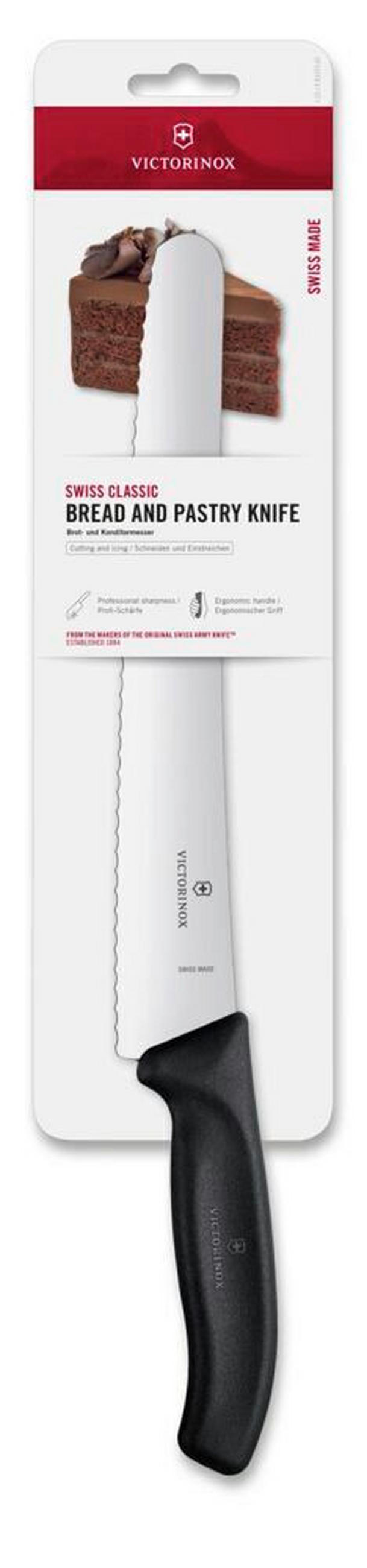 BROTMESSER  - Edelstahlfarben/Schwarz, Basics, Kunststoff/Metall (43,2/9/1,9cm) - Victorinox