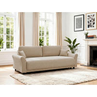 BÄDDSOFFA i flatväv, struktur beige  - beige/svart, Design, textil (244/88/100cm) - P & B