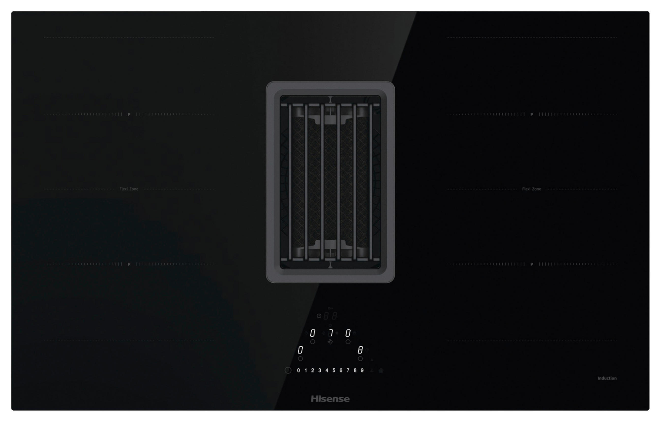 KOCHFELD-DUNSTABZUG-KOMBI  - Schwarz, Basics, Glas/Metall (83/23/52cm) - Hisense