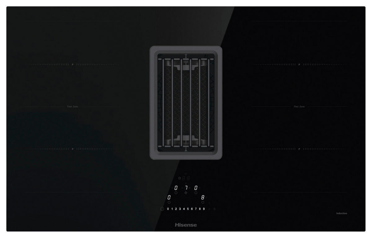 KOCHFELD-DUNSTABZUG-KOMBI  - Schwarz, Basics, Glas/Metall (83/23/52cm) - Hisense