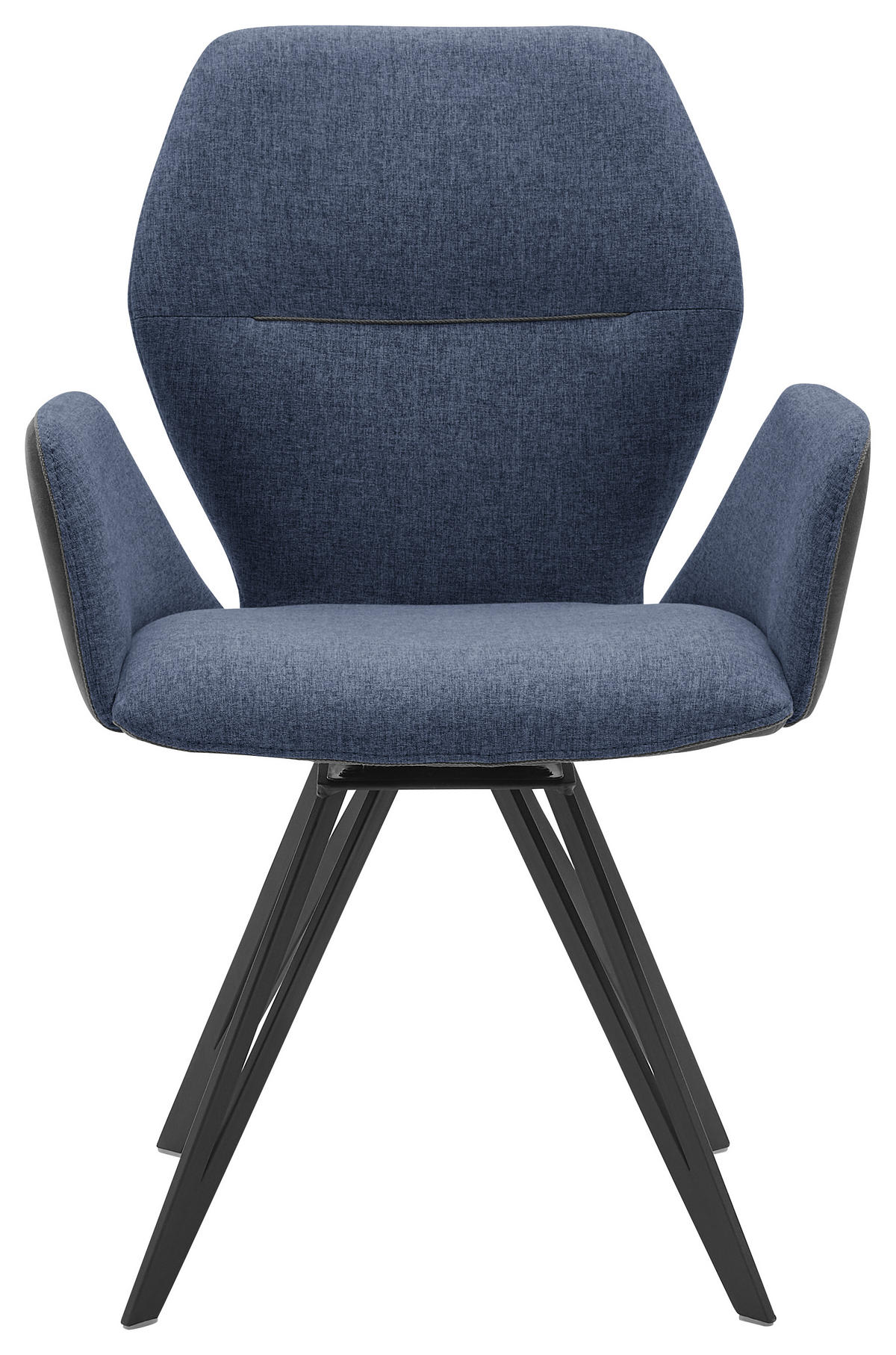 ARMLEHNSTUHL  in Webstoff, Mikrofaser  - Blau/Anthrazit, Design, Textil/Metall (62/91/59cm) - Valnatura
