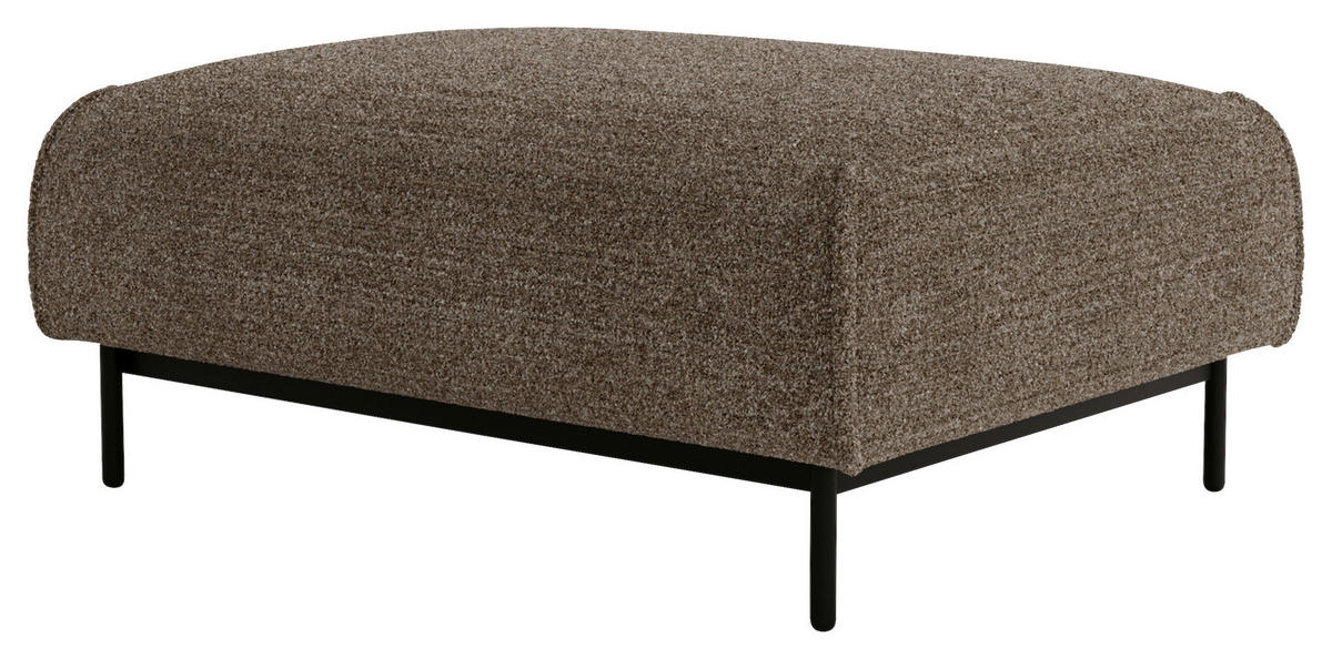 HOCKER in Textil Hellbraun  - Hellbraun/Schwarz, Design, Textil/Metall (100/42/97cm) - Livetastic