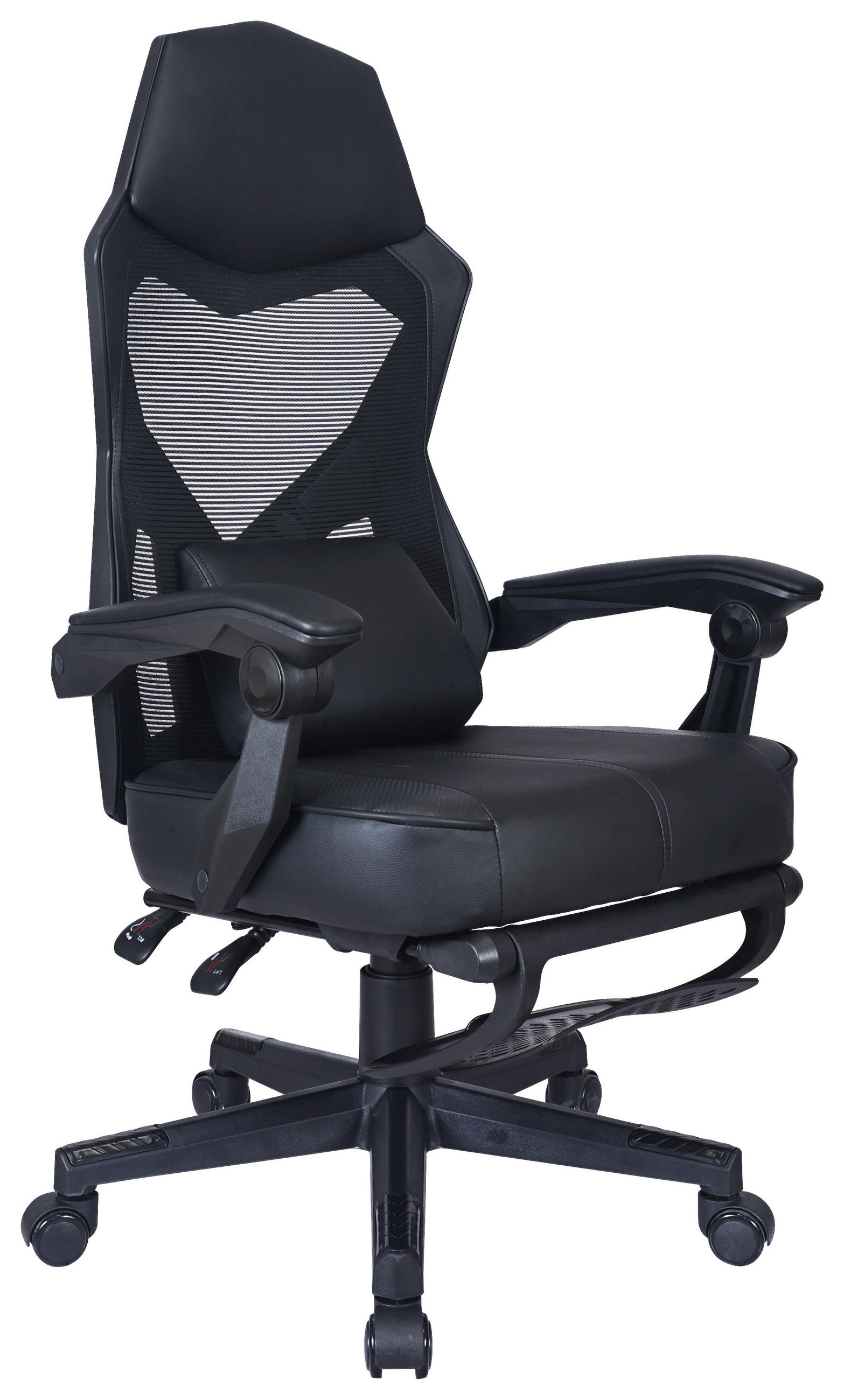 GAMING STOL kovina, umetna masa, tekstil črna - črna, Moderno, kovina/umetna masa (59/107-117/58cm) - Carryhome