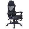 GAMINGSTUHL  in Lederlook, Netzbespannung Schwarz  - Schwarz, MODERN, Kunststoff/Textil (59/107-117/58cm) - Carryhome