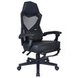 GAMINGSTUHL  in Lederlook, Netzbespannung Schwarz  - Schwarz, MODERN, Kunststoff/Textil (59/107-117/58cm) - Carryhome