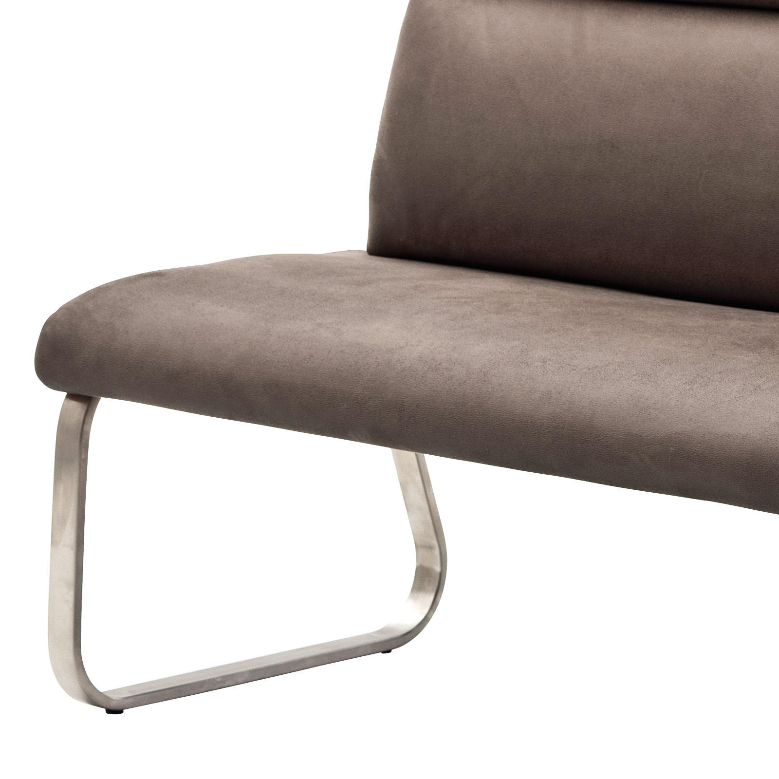 SITZBANK in Metall, Textil Braun, Edelstahlfarben - Edelstahlfarben/Braun, Design, Textil/Metall (180/98/70cm) - Livetastic