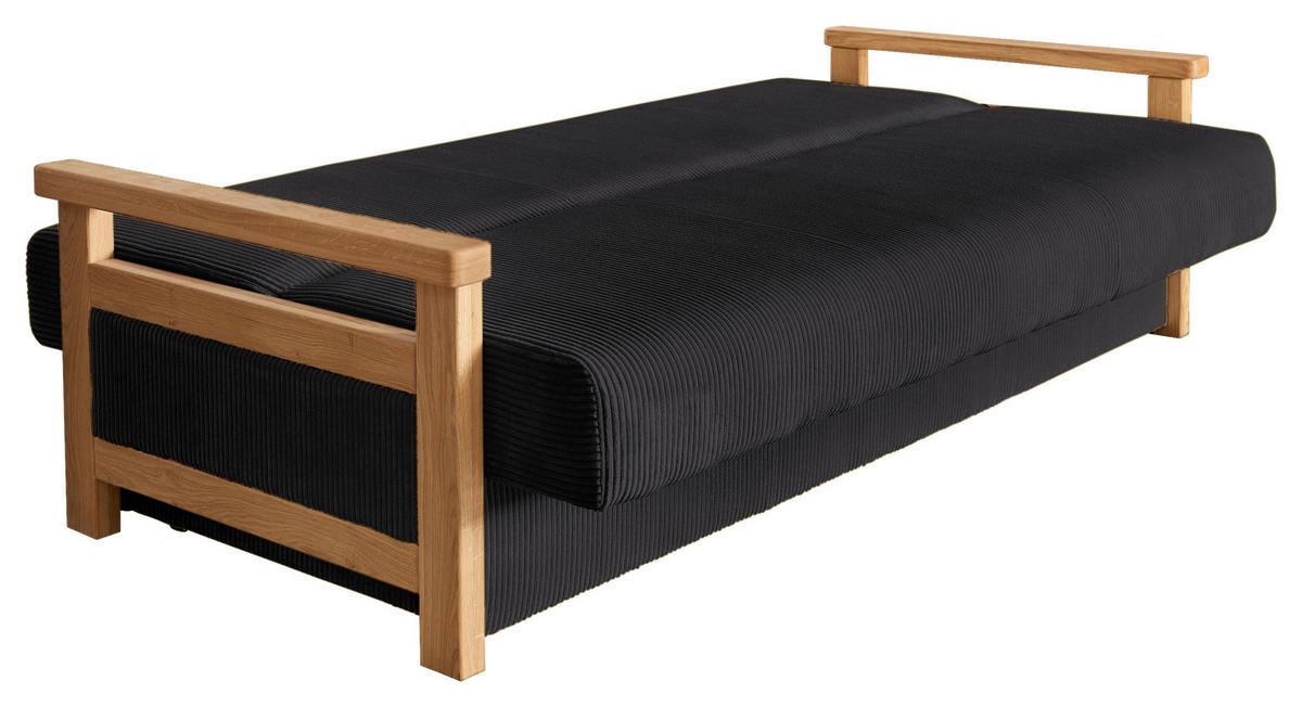ROZKLÁDACÍ POHOVKA, textil, černá - černá/přírodní barvy, Design, dřevo/textil (220/90/90cm) - P & B