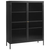 HIGHBOARD Schwarz, Goldfarben  110/140/40 cm  - Goldfarben/Schwarz, Design, Glas/Metall (110/140/40cm) - Lomoco