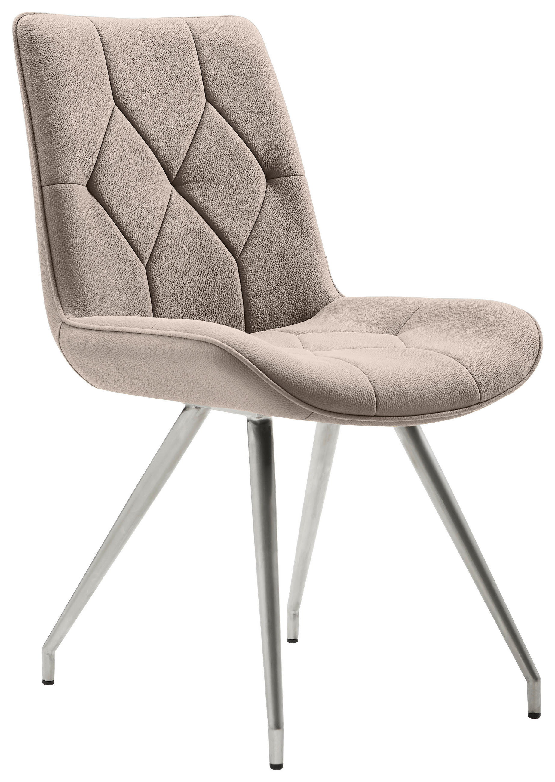 STUHL  mit Griff Mikrofaser  Taupe, Edelstahlfarben  - Taupe/Edelstahlfarben, Design, Textil/Metall (51,5/89/65,5cm) - Novel