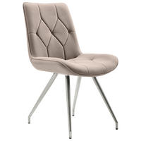 STUHL  mit Griff Mikrofaser  Taupe, Edelstahlfarben  - Taupe/Edelstahlfarben, Design, Textil/Metall (51,5/89/65,5cm) - Novel