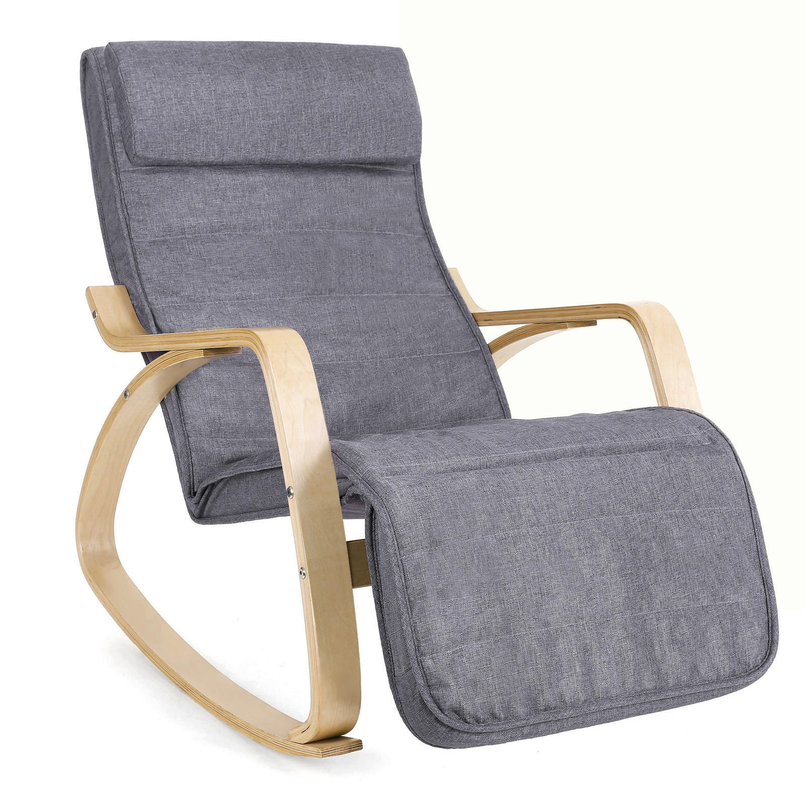 RELAXAČNÍ KŘESLO, dřevo, textil, šedá - šedá/barvy břízy, Basics, dřevo/textil (121,5/84/67cm) - Boxxx