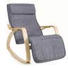 RELAXSESSEL Flachgewebe Nackenstütze, Relaxfunktion    - Birkefarben/Grau, Basics, Holz/Textil (121,5/84/67cm) - Boxxx