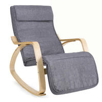 RELAXSESSEL Flachgewebe Nackenstütze, Relaxfunktion    - Birkefarben/Grau, Basics, Holz/Textil (121,5/84/67cm) - Boxxx
