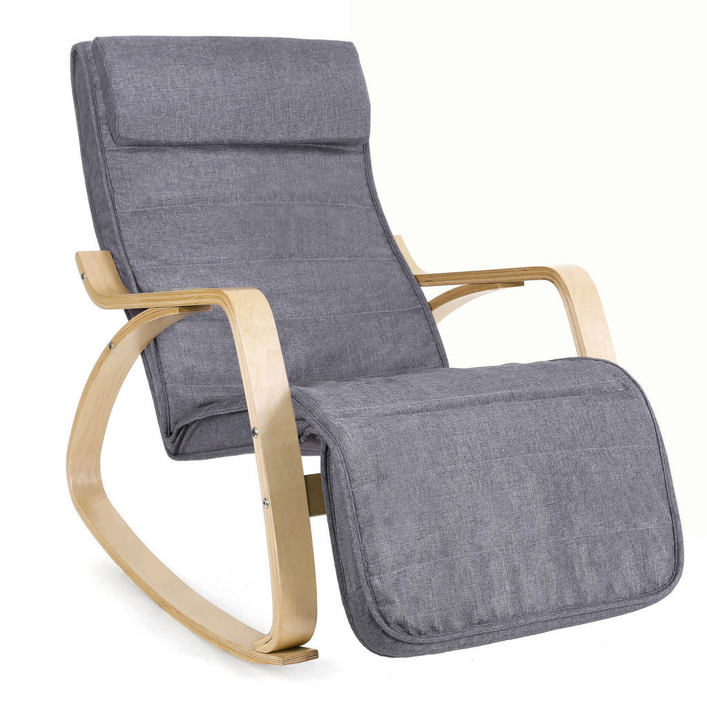 Boxxx RELAXAČNÍ KŘESLO, dřevo, textil, šedá