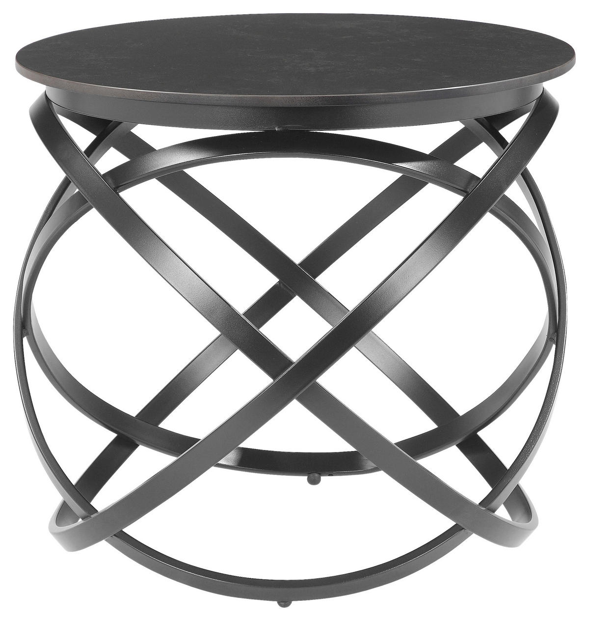 BEISTELLTISCH 55/55/50 cm Grau, Schwarz rund  - Schwarz/Grau, Design, Keramik/Metall (55/55/50cm) - Stylife
