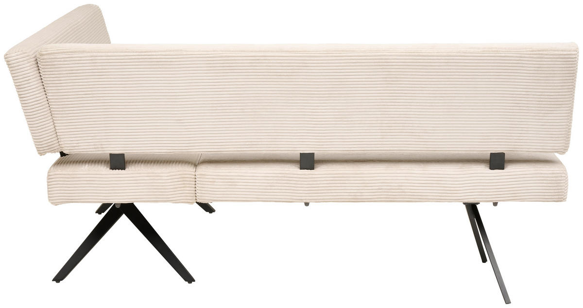 ECKBANK 190/150 cm  in Beige  - Beige/Schwarz, KONVENTIONELL, Textil/Metall (190/150cm) - MID.YOU