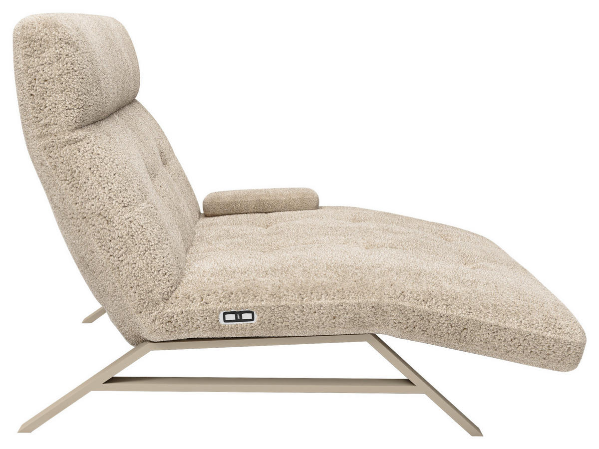 RELAXLIEGE in Chenille, Teddystoff Cappuccino  - Kaschmir/Cappuccino, Design, Textil/Metall (120/54-113/158-198cm) - Pure Home Lifestyle