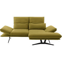 ECKSOFA in Echtleder Hellgrün  - Schwarz/Hellgrün, Design, Leder/Metall (210/130cm) - Dieter Knoll