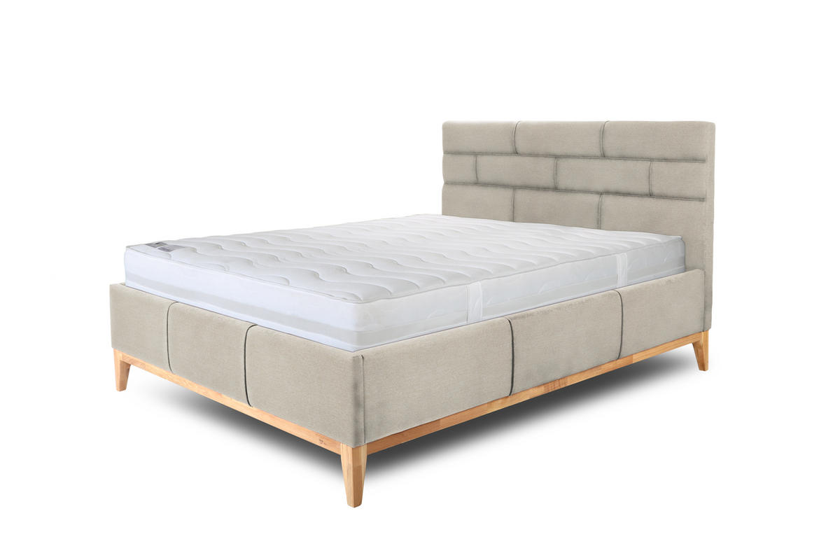 TAPACIRANI KREVET 180/200 cm     bež  - prirodna boja/bež, Konvencionalno, drvo/tekstil (180/200cm) - Hom`in