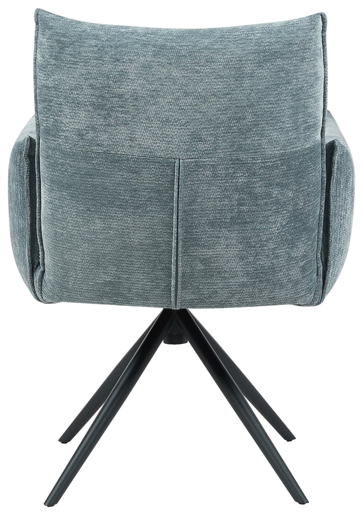 ARMLEHNSTUHL  Sitzfläche 360° drehbar, automatische Rückholfunktion Leinenoptik  - Blau/Schwarz, Design, Textil/Metall (67/86/62cm) - Stylife