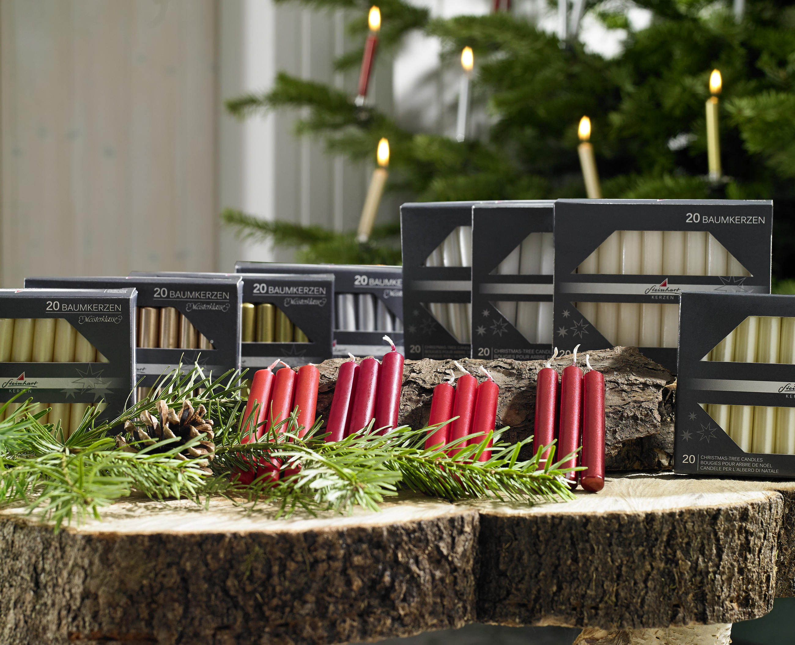 CHRISTBAUMKERZE  - Goldfarben, KONVENTIONELL (10cm)