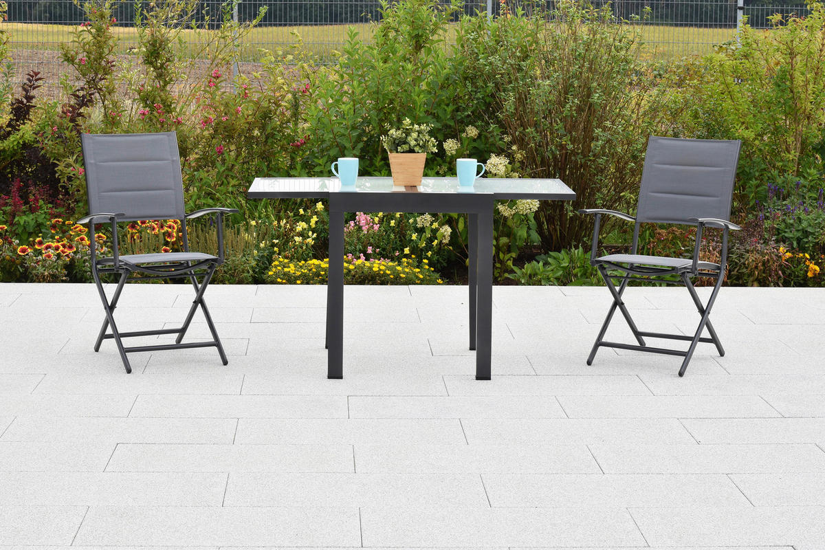 GARTENSET Aluminium  - Graphitfarben/Grau, MODERN, Textil/Metall - Gardenson