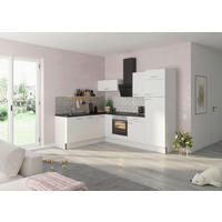ECKKÜCHE 200/270 cm  in Weiß  - Edelstahlfarben/Anthrazit, Basics, Holzwerkstoff/Metall (200/270cm) - Optifit