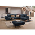 ECKSOFA  in Leinwand Blau  318/271 cm  - Blau/Schwarz, Design, Textil/Metall (318/271cm) - Belluti