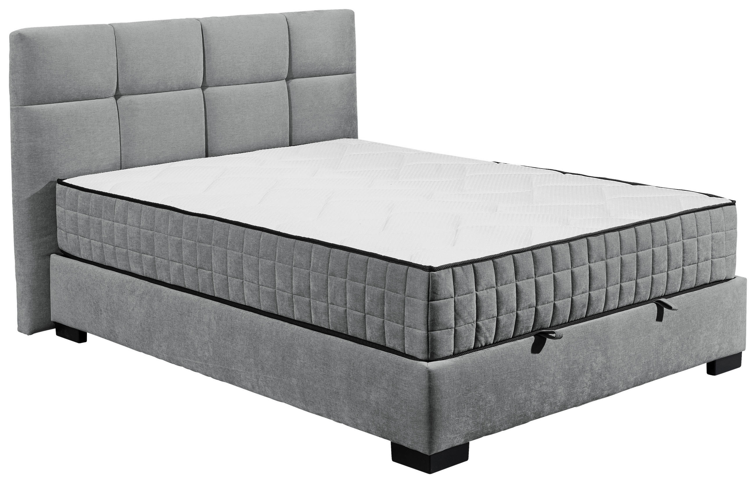 BOXBETT 120/200 cm  in Anthrazit  - Anthrazit/Schwarz, MODERN, Kunststoff/Textil (120/200cm) - MID.YOU