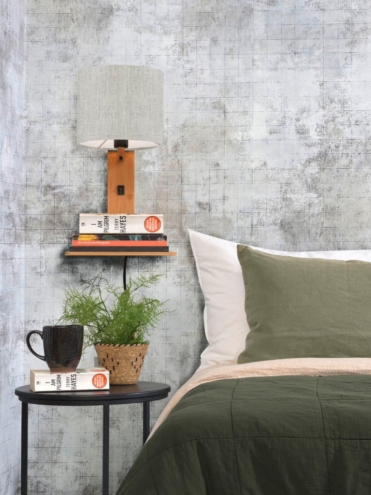 WANDLEUCHTE GOOD&MOJO  19/24/36 cm   - Naturfarben, Trend, Holz/Textil (19/24/36cm) - Good & Mojo