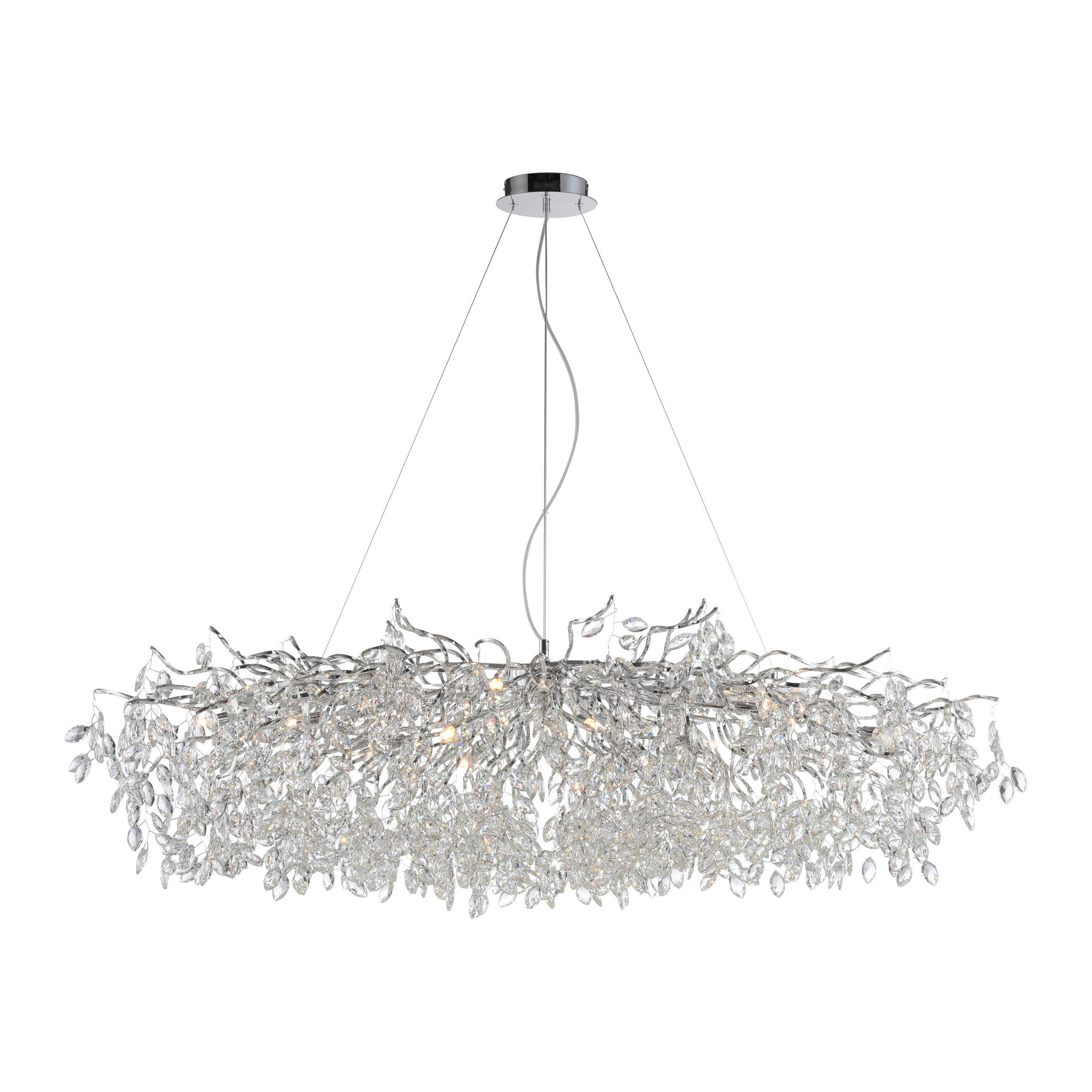 KRONLEUCHTER Ricicle 150/70/250 cm   - Chromfarben, Design, Kunststoff/Metall (150/70/250cm) - Paul Neuhaus