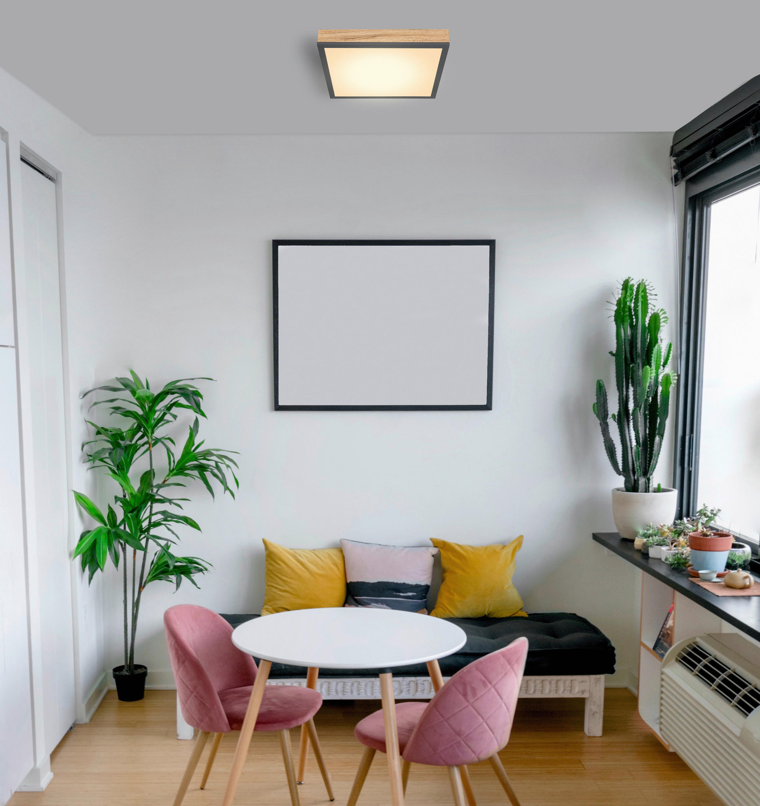 LED PANEL  - opal/grafitfärgad, Basics, metall/plast (30/30cm) - Globo