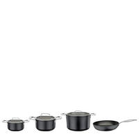 KOCHTOPFSET MERIDIAN INTENSE PRO 4-teilig  - Transparent/Schwarz, Basics, Glas/Metall - Spring