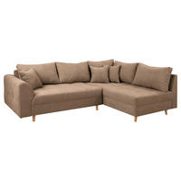 ECKSOFA Ariella in Mikrofaser Beige  231/161 cm  - Beige/Naturfarben, Design, Holz/Textil (231/161cm) - Livetastic