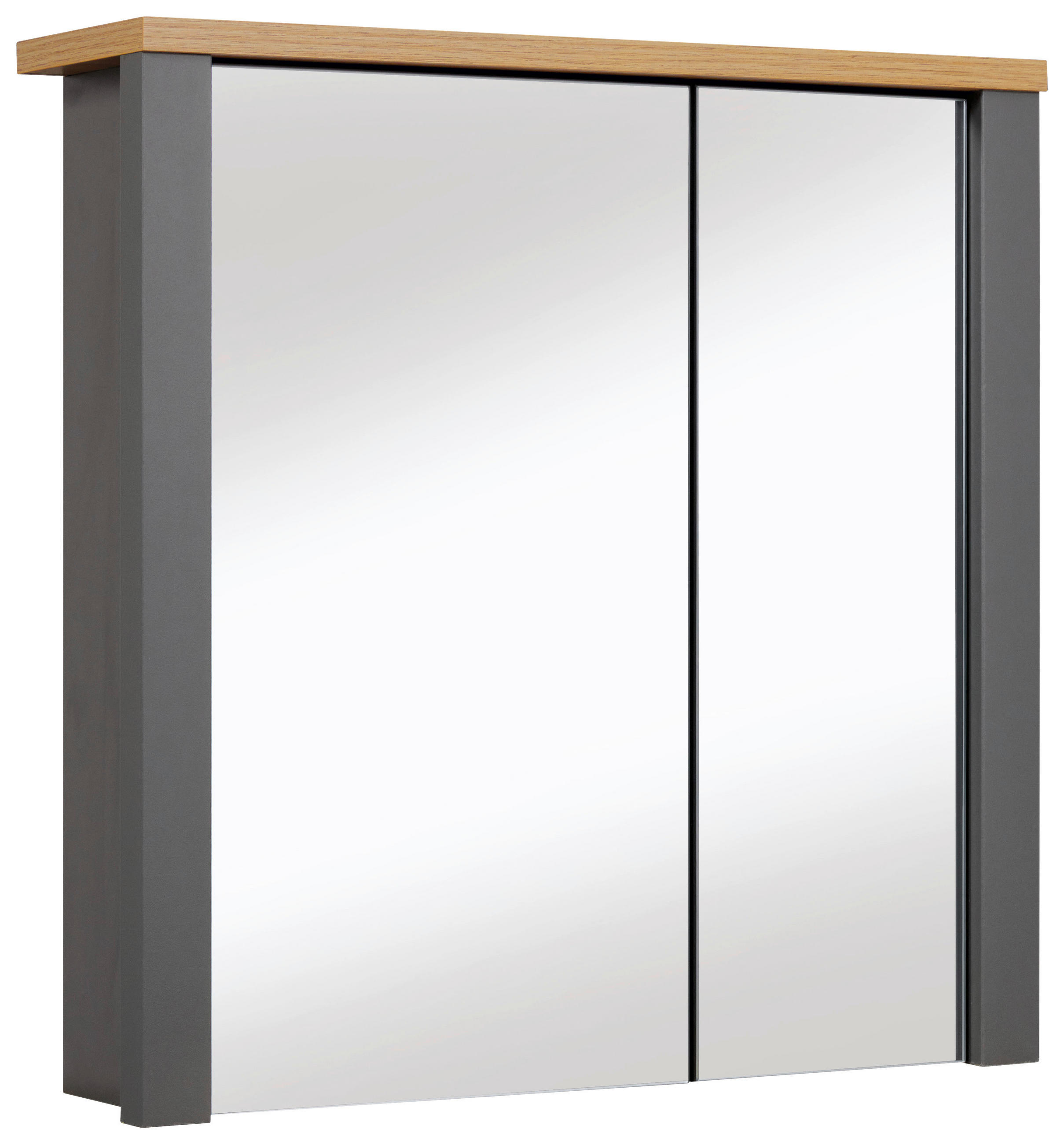 SPIEGELSCHRANK 70/70/20 cm  - Anthrazit/Eiche Artisan, Natur, Glas/Holzwerkstoff (70/70/20cm) - home24
