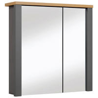 SPIEGELSCHRANK 70/70/20 cm  - Anthrazit/Eiche Artisan, Natur, Glas/Holzwerkstoff (70/70/20cm) - home24