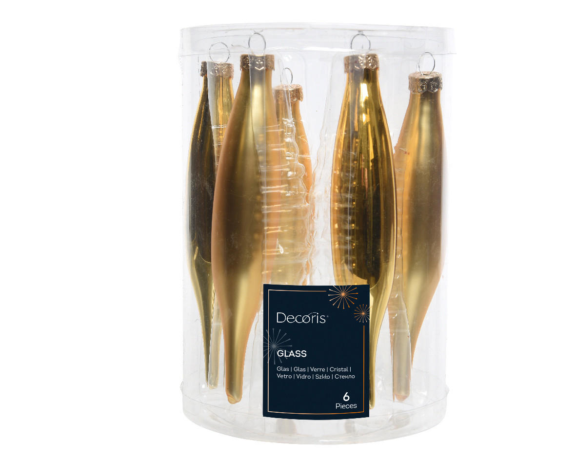 CHRISTBAUMKUGEL-SET 3 cm 6-teilig  - Goldfarben, KONVENTIONELL, Glas (3cm)