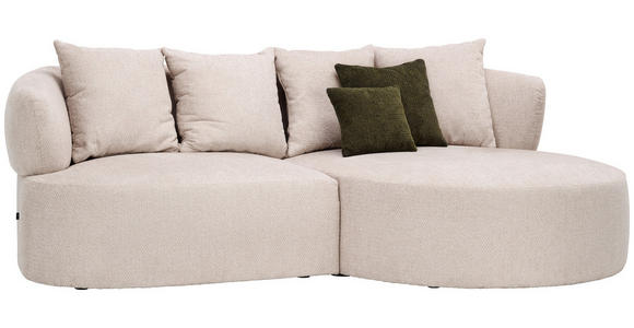 ECKSOFA Beige Chenille  - Dunkelgrün/Beige, MODERN, Kunststoff/Textil (235/166cm) - Hom`in