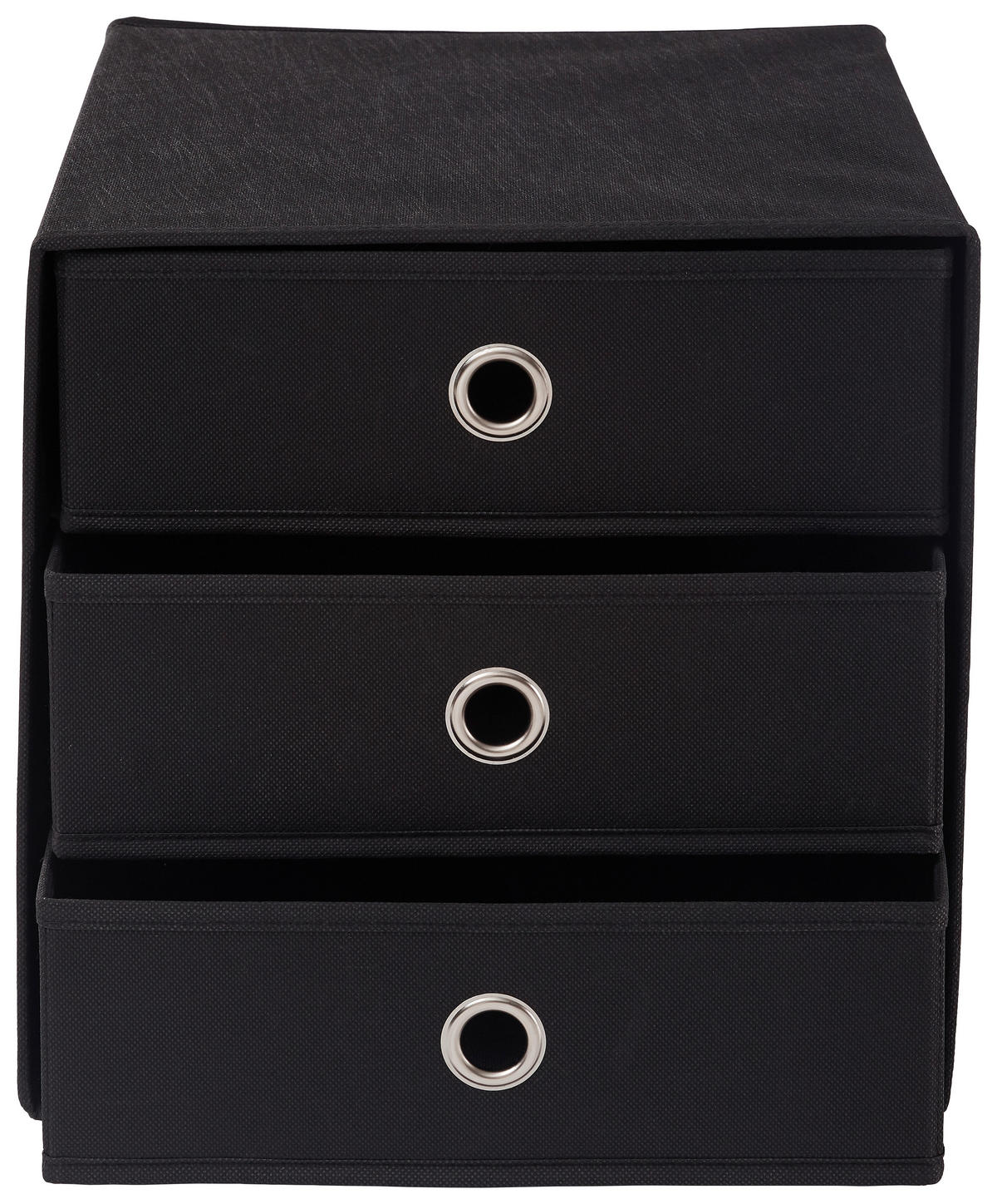 ÖSSZEHAJTHATÓ DOBOZ   - fekete/ezüstszínű, Design, karton/textil (32/32/31,5cm) - Carryhome