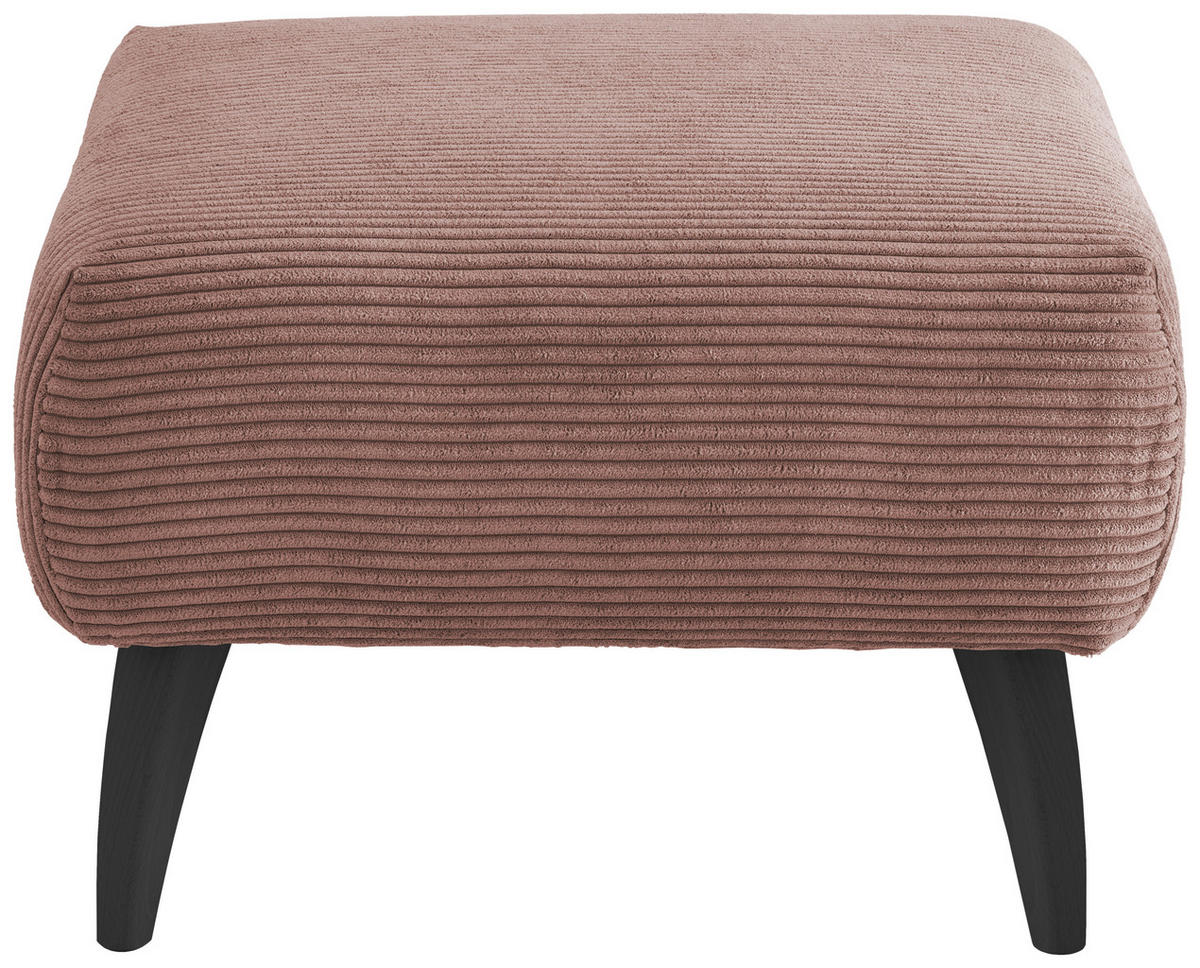 HOCKER Cord Buche, Fichte, Kiefer Rosa  - Schwarz/Rosa, MODERN, Holz/Textil (66/44/66cm) - MID.YOU