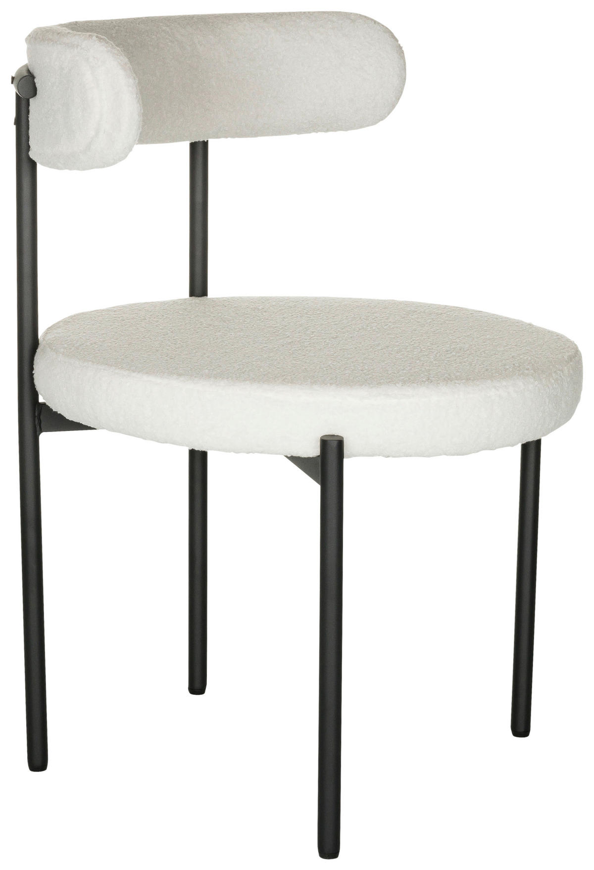 STOL bouclé  - vit/svart, Basics, metall/textil (55/78/56cm) - MID.YOU