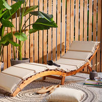 GARTENLIEGE 170/55/54 cm  - Beige/Akaziefarben, Natur, Holz/Kunststoff (170/55/54cm) - Ambia Garden