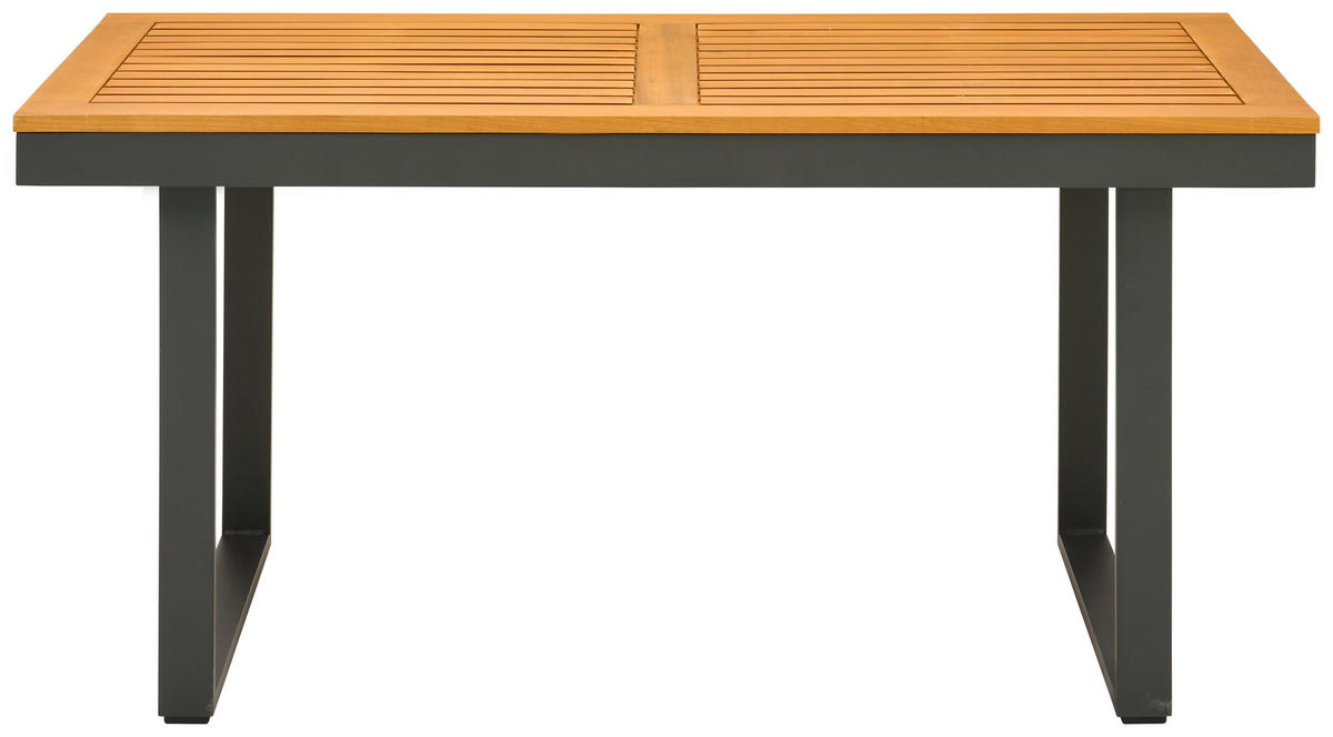 GARTENTISCH Holz, Metall Anthrazit, Naturfarben rechteckig  - Anthrazit/Naturfarben, Design, Holz/Metall (140/68/70cm) - Amatio